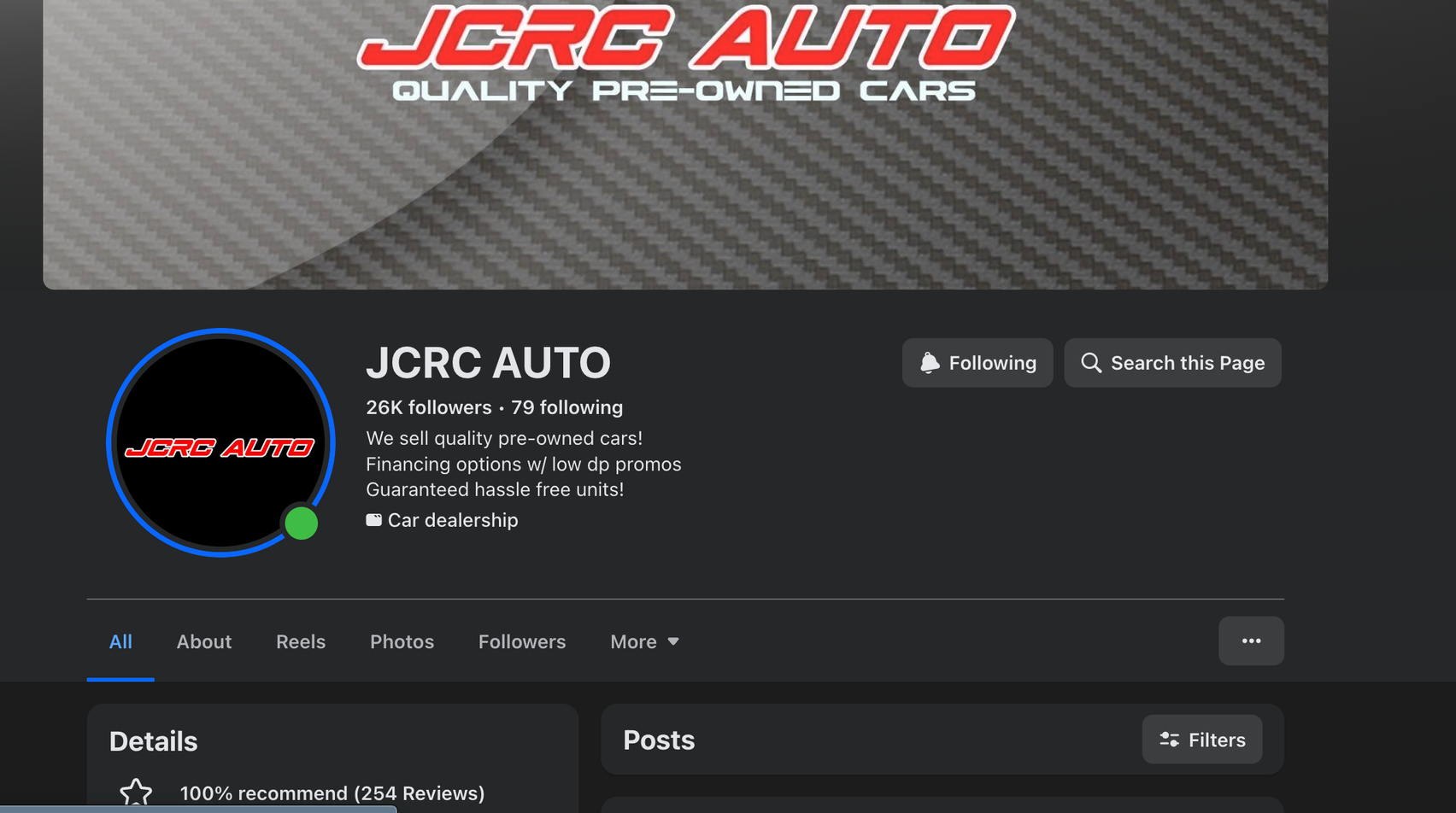 JCRC Auto Facebook Page