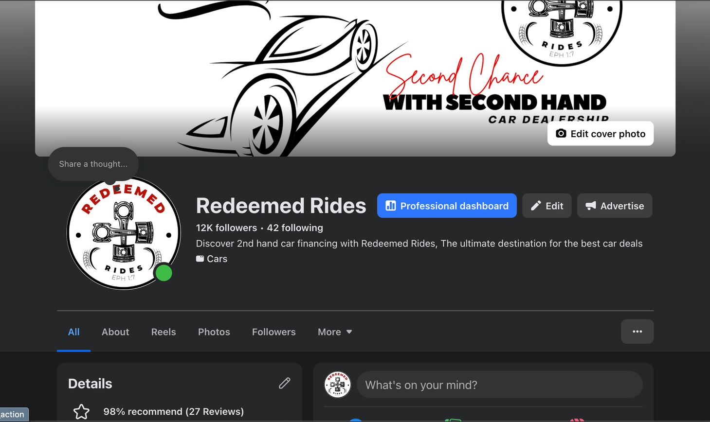 Redeemed Rides Facebook Page